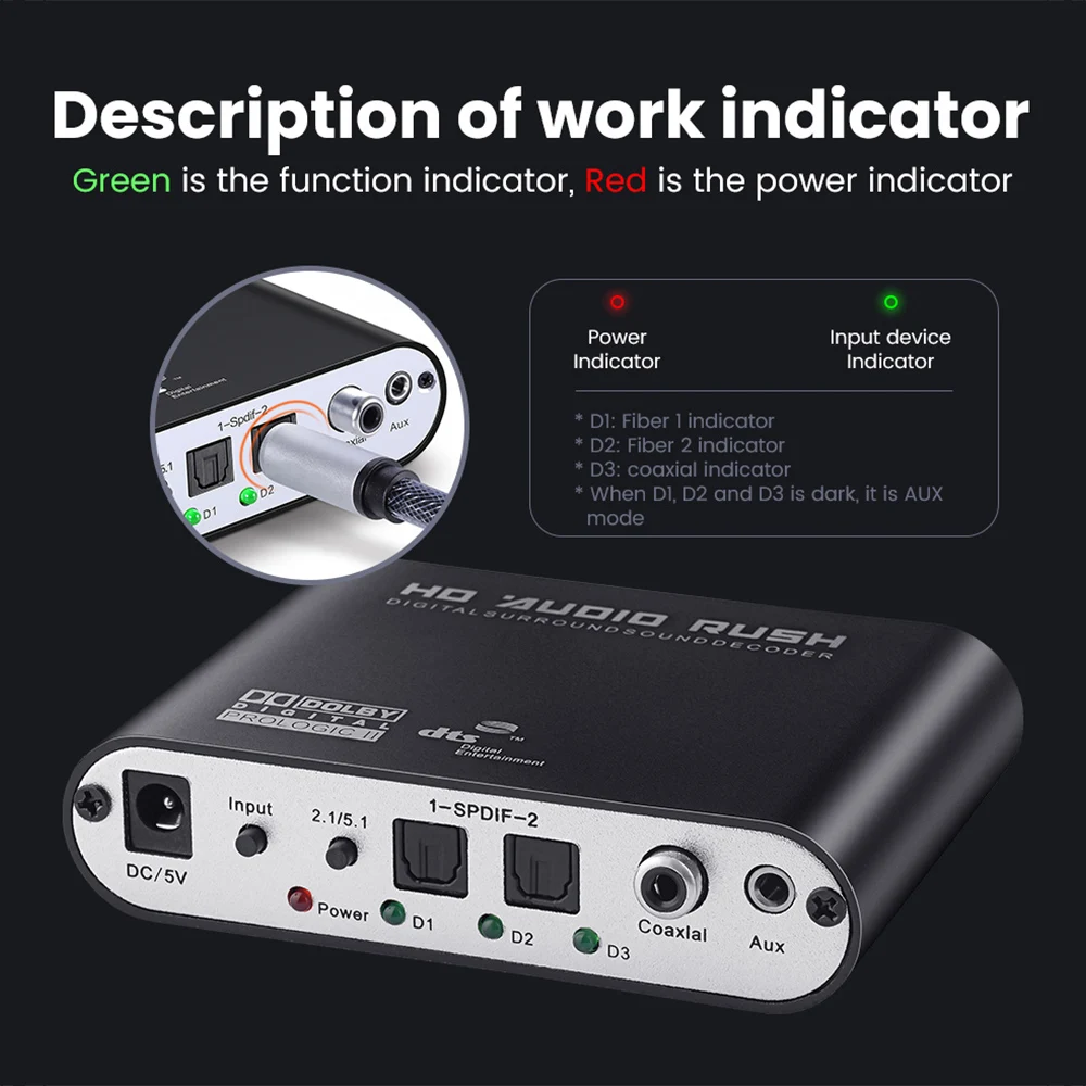 Коаксиальный декодер AIYIMA 5 1 DAC SPDIF коаксиальный в цифровой аналоговый аудио DSP 192