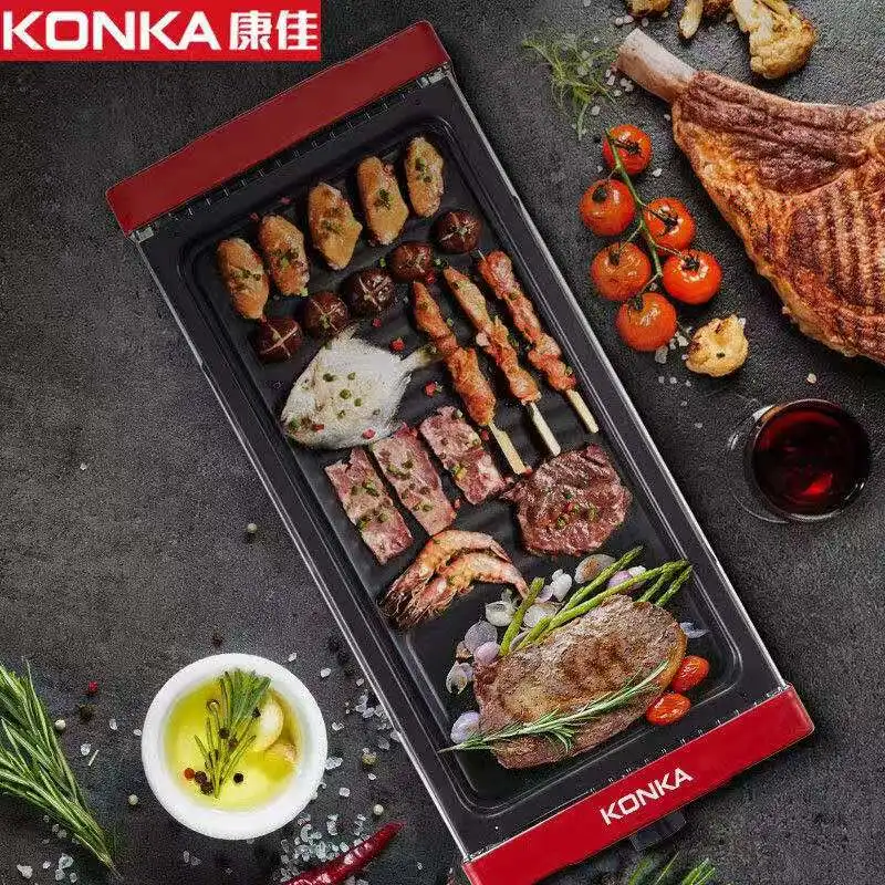 

ERNTE 220V Electric Barbecue Grill Barbecue Pot Double-Layer Household Smokeless Barbecue ric Barbecue Grill Indo