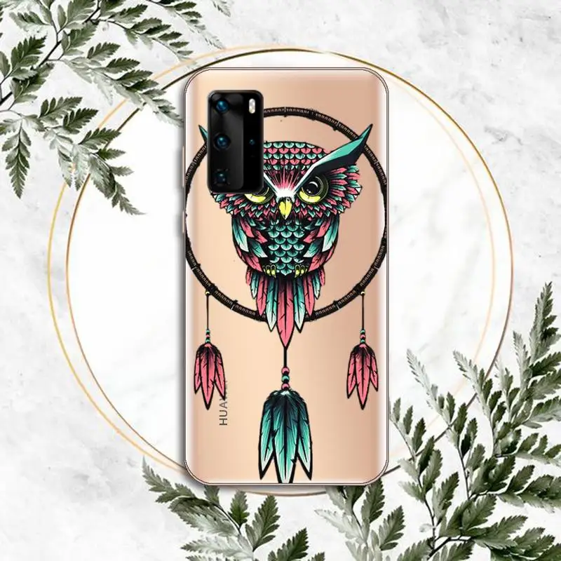 

Animal Owl art cool cute Phone Case Transparent for huawei honor P 40 30 20 lite Pro 10 i 8 9 x p smart 2019