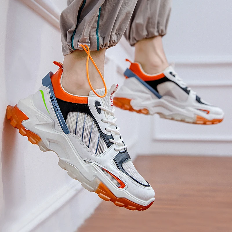 Male Sneakers Mens Running Shoes Mesh Breathable Walking Jogging Casual Sports Shoes Keep Running Platform Trainers Tenis Hombre