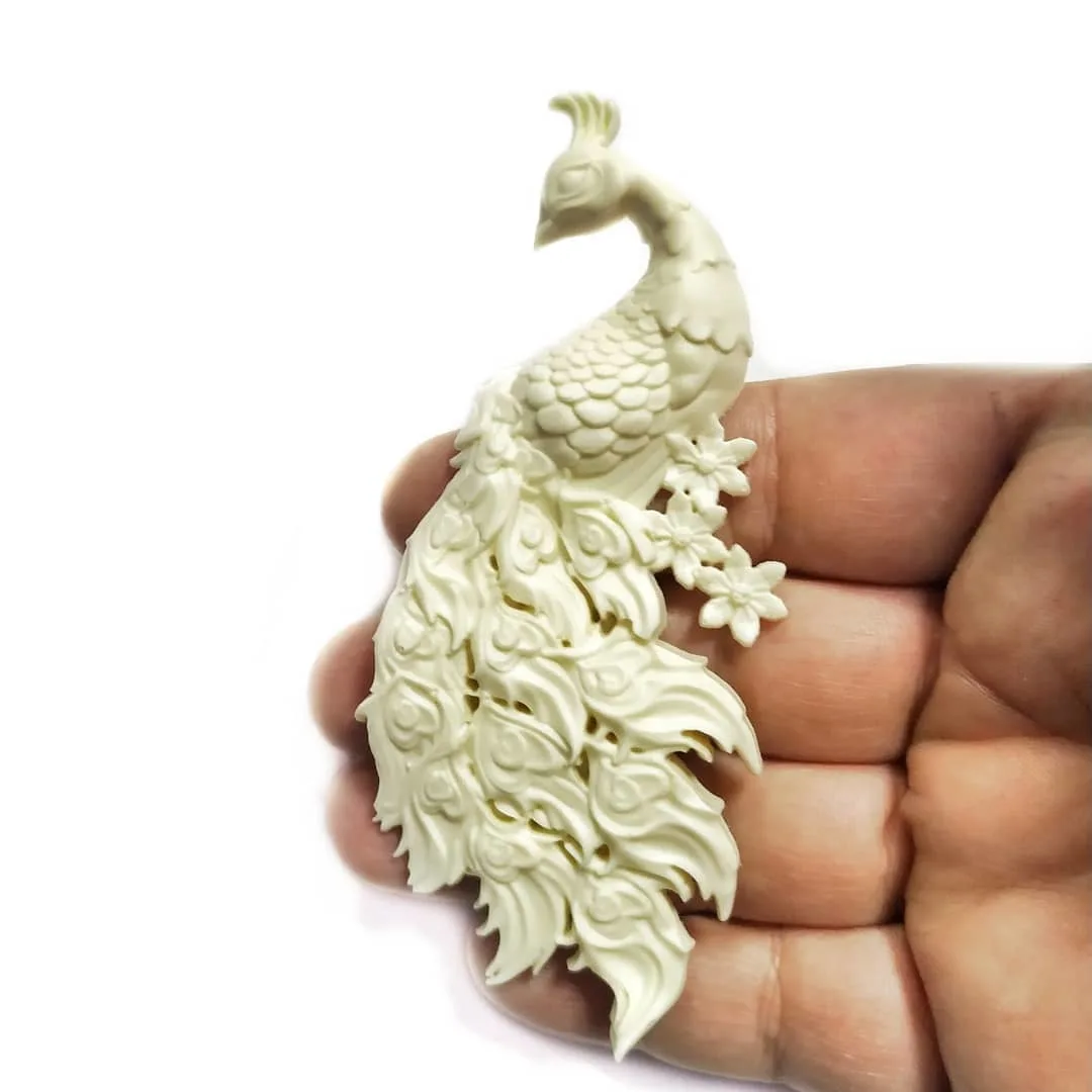 Молд силиконовый не пищевой. Павлин маленький левый. Bestmolds Форма 1039 для декора из