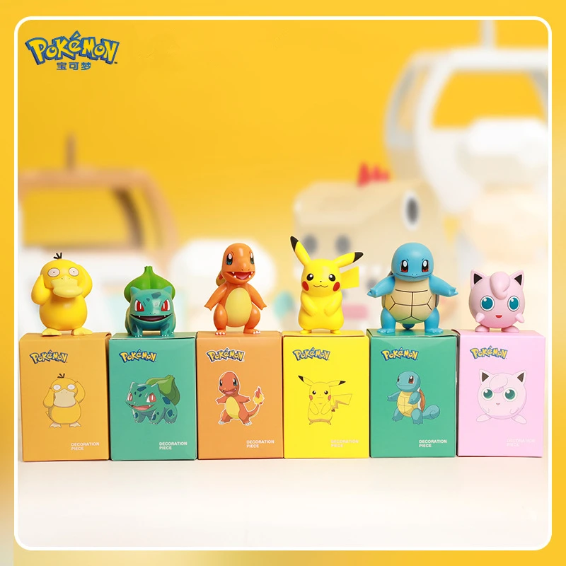 

6 стилей, модель покемона, Пикачу, психоутка, чармандер, Бульбазавр, ПВХ кукла, Дженни, искусственная кожа, аниме, настольное украшение, ориги...