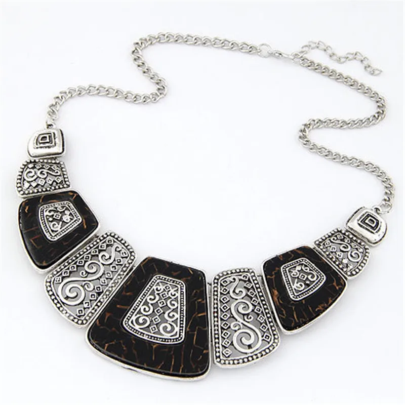 Винтажное ожерелье дикая Геометрия полый металлический вентилятор бахрома