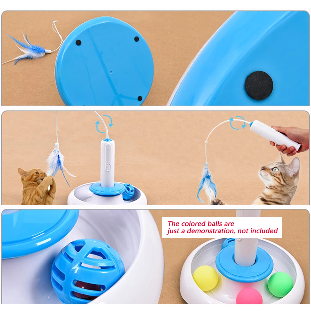 

Pet Scratch Interactive Toy Electric Rotation 360 Degrees Feather Funny Cat Tray Funny Kitten Cat Teaser Interactive Toy