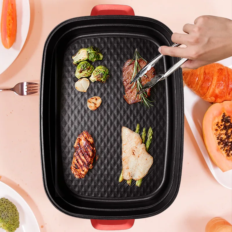 

SUPOR Multi-function Electric Steamer, Electric Barbecue, Electric Hot Pot, Smokeless and Non-stick Integrated Grilling Machine