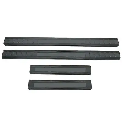 

Stainless Black Outer Door Sill Scuff Plate 4pcs For Ford F150 F-150 2015-2020