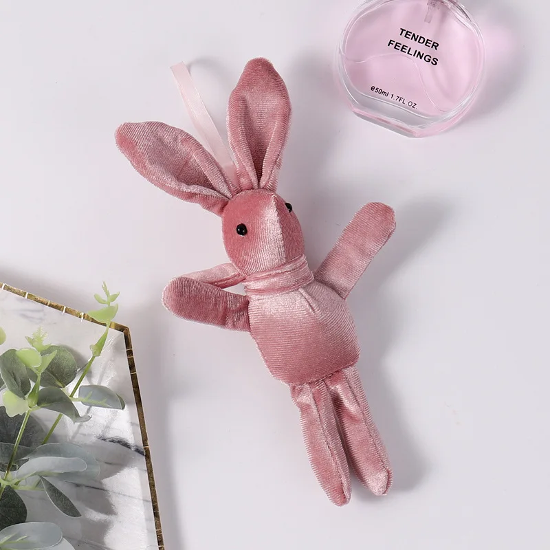

wholesale 12pcs 12cm korean velvet wishing rabbit doll keychain pendant plush accessories wedding christmas birthday gift