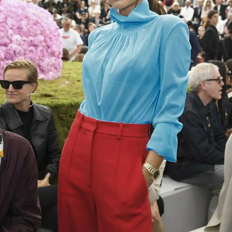 Женская прозрачная открытая футболка в сеточку с длинным рукавом и высоким