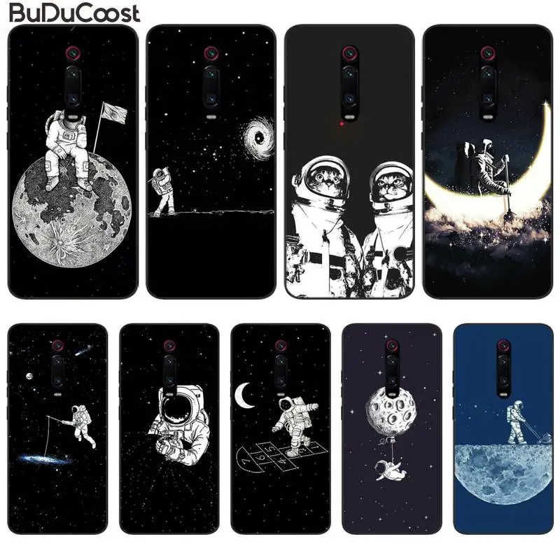 

funny Space Love Moon Astronaut Phone Case For Xiaomi Redmi Note 7 5 6 8 Pro 9S Mi8 Mi10 A2 Lite 6X Mi9 SE 9t Pro 8 8A Cover