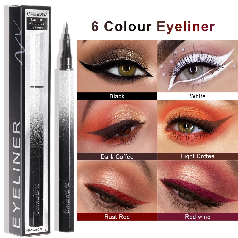 

6 Colors Matte Quick-drying Eyeliner Pencil Pen Makeup Long-lasting Waterproof Smudgproof Not Blooming Eye Liner Makeup TSLM1