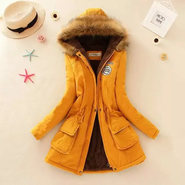 

Chinese long cotton coat, women's large wool New winter 2020 Korean and collar cashmere coat, plush thickened and loose cotton