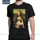 Мужская футболка Mona Lisa, Винтажная футболка с короткими рукавами и круглым вырезом, хлопковая одежда