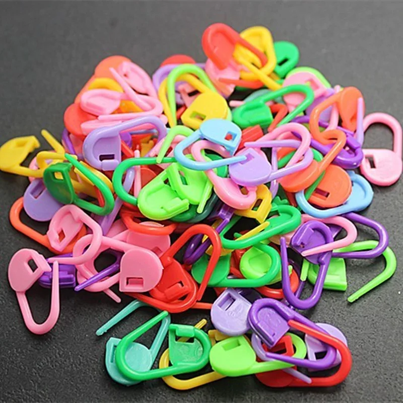 

100 шт., разноцветные Пластиковые Держатели для вязания, 21 х10 мм