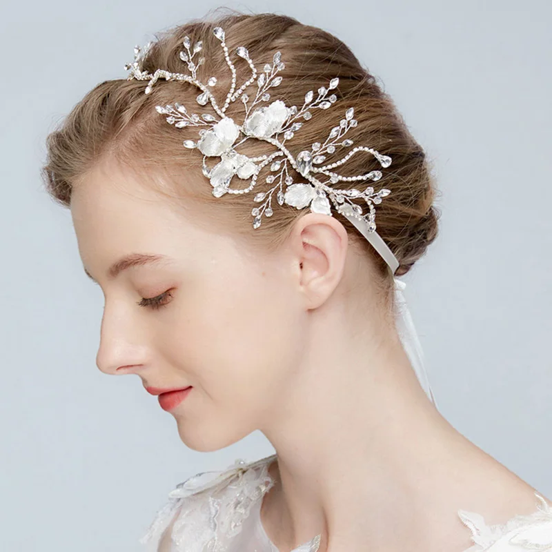 Женская повязка на голову ручной работы изящная свадебная тиара с кристаллами и