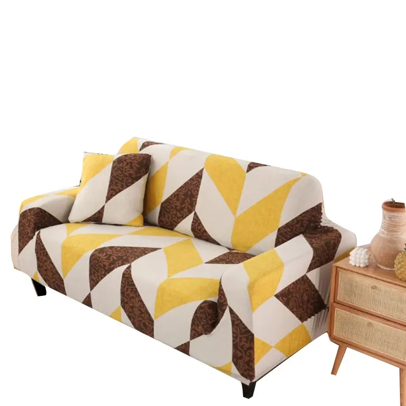 

Geometric Sofa Cover Simple Furniture Protective Cover Anti Dust Sofa Cover Cotton Elastic Study Sofa Cover Fully Wrapped
