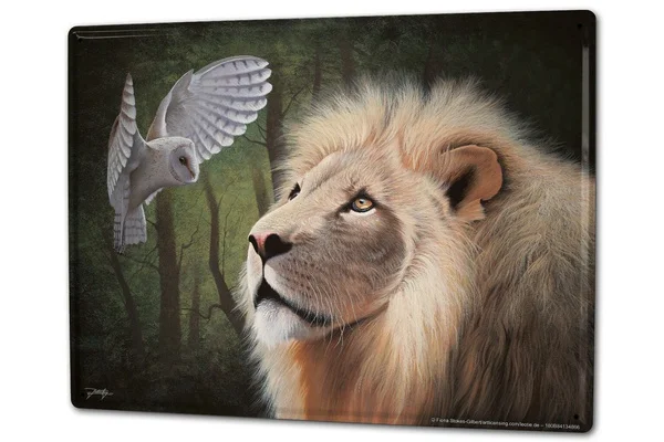 

Tin Sign Fun Lion and Owl Coffee Bar Decoration Home Decor