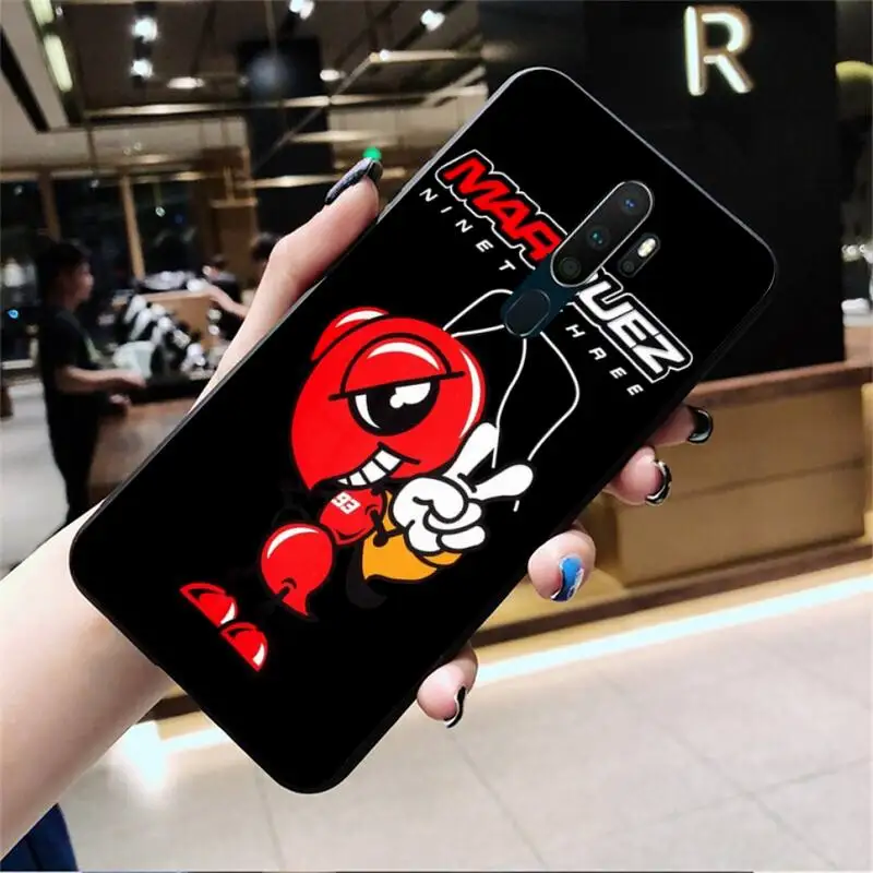 

YJZFDYRM 2018 2019 Marc Marquez Moto Gp 93 Cover Black Soft Shell Phone Case For Oppo A5 A9 2020 Reno2 z Renoace 3pro Realme5Pro