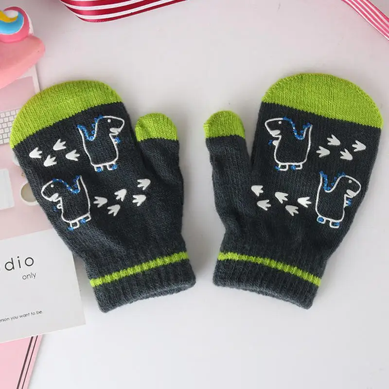 Wecute/Детские Зимние теплые однослойные перчатки с защитой от царапин, варежки для малышей 0-4 лет, Детские теплые перчатки с рисунком