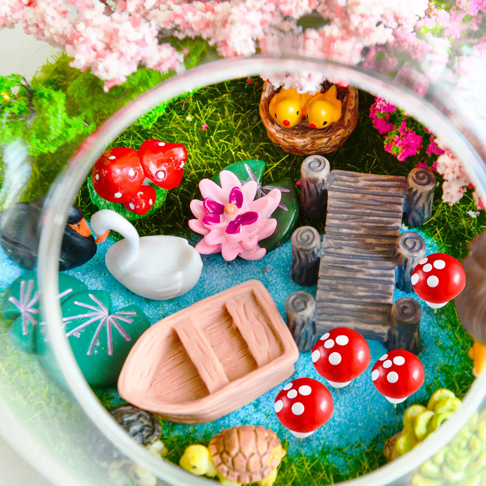 

Micro Landscape Mushroom 20pcs Kawaii Resin Craft Decoration Mushroom Fairy Garden Miniatures Accessories Garden Decoration