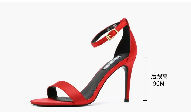 Женские босоножки с ремешком на щиколотке летняя обувь открытым носком тонком