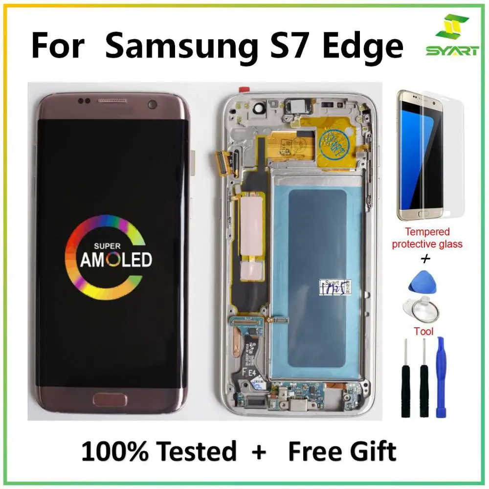 5 ''AMOLED новый без ожогов тени ЖК дисплей с рамкой для SAMSUNG Galaxy s7 Edge SM G935 G935F G935FD
