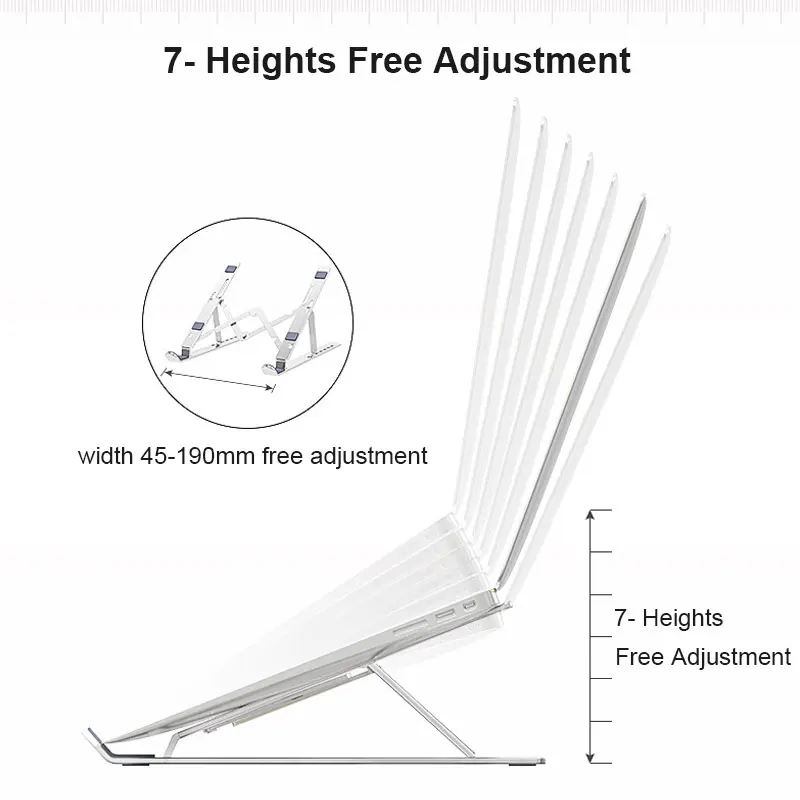 

YuBeter Adjustable Laptop Stand Foldable Aluminium Alloy Notebook Holder PC Tablet Base Rack Cooling Bracket For MacBook Air Pro