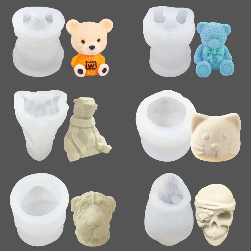 3D Животные медведь собака Хелло Китти силиконовый кубик льда Форма для тортов