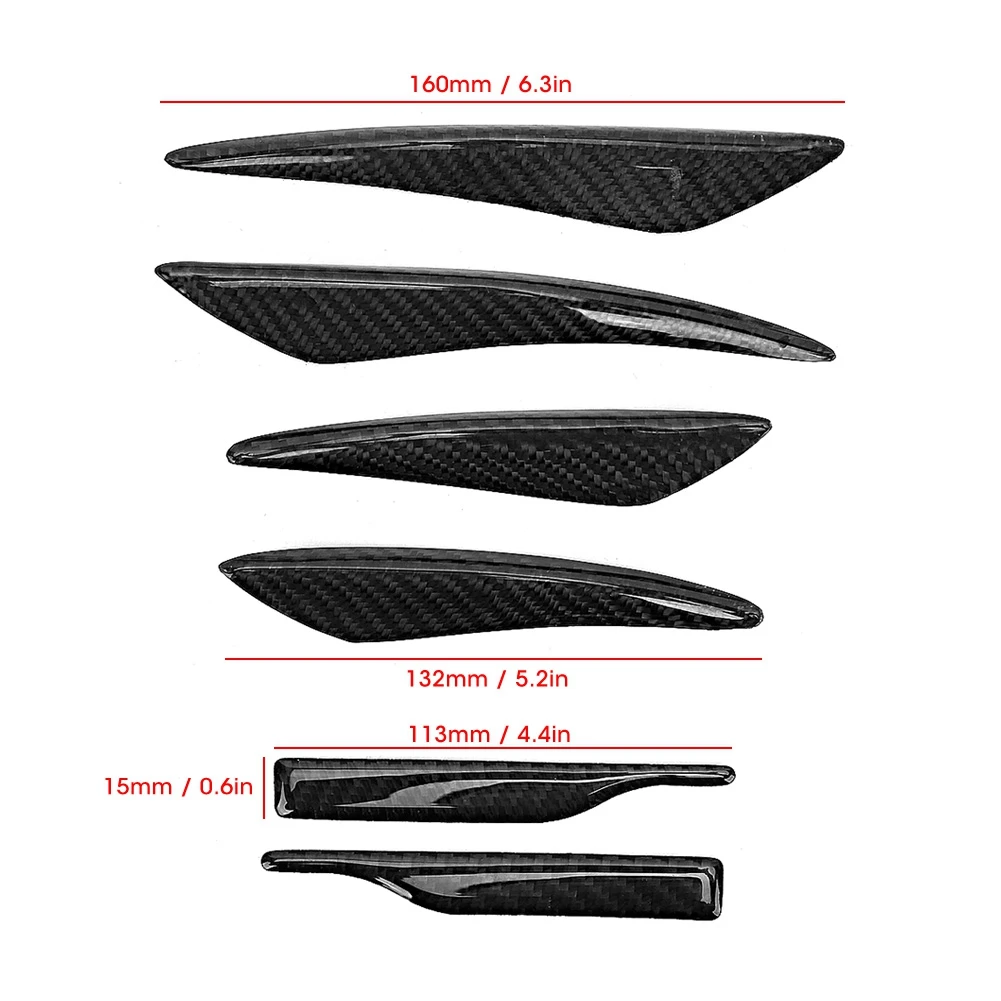 

Carbon Fiber Bumper Lip Splitter Fins Rearview Mirror Strip Universal Car Modification