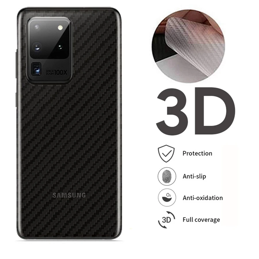 Защитная пленка 3D для экрана из углеродного волокна Samsung Galaxy S20 Ultra 5G + Note 10 Plus A51 A71