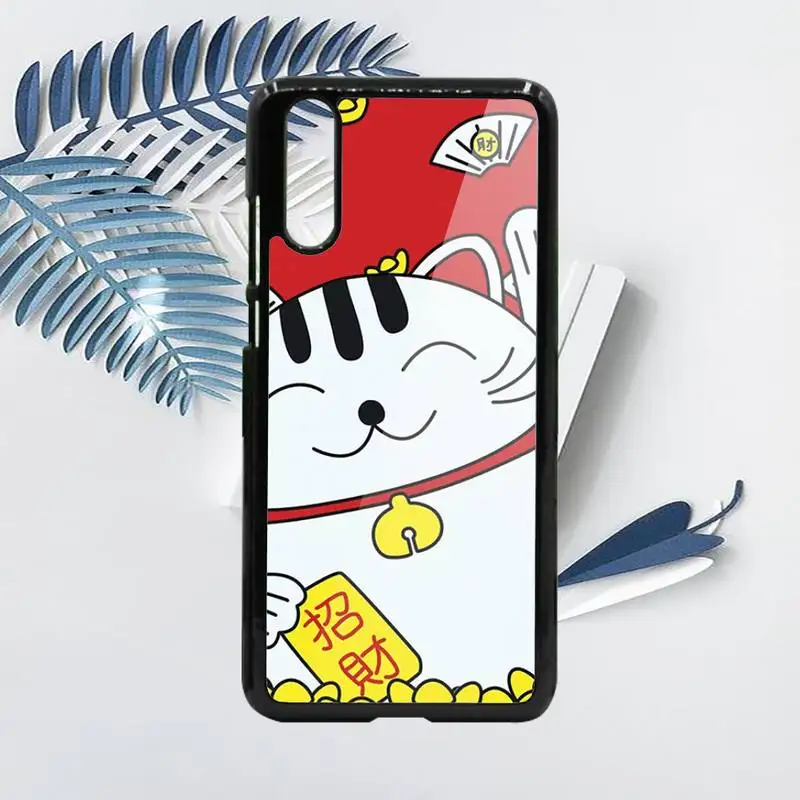 

China cute lucky cat lovely animal Phone Case PC For Samsung galaxy S note 8 9 20 10 e lite2019 plus pro ultra