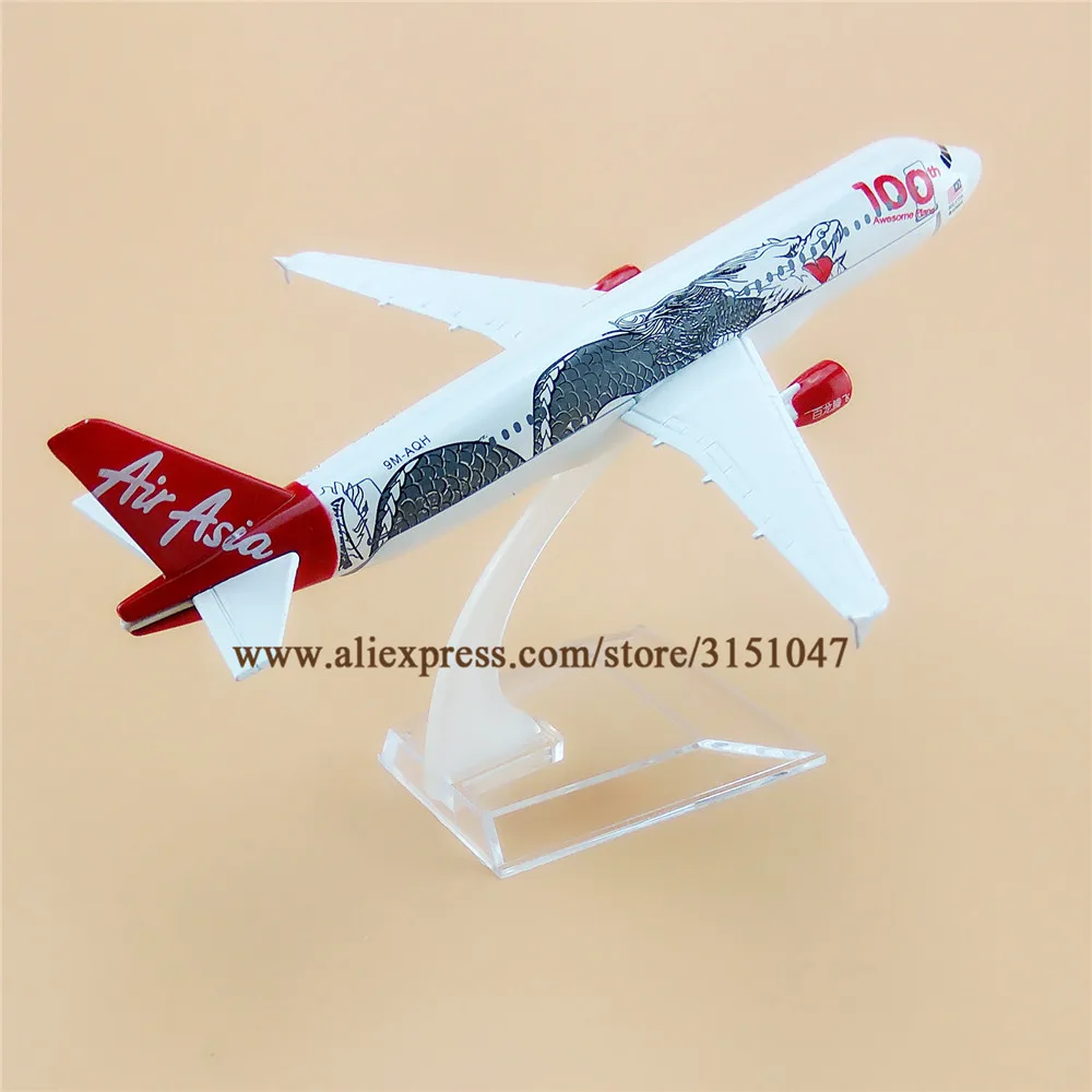 16 см Air Asia Dragon 100th Awesome самолет Airbus 320 A320 Airlines модель самолета металлический сплав