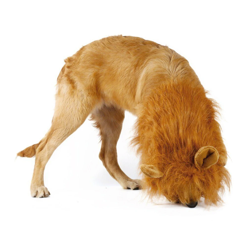 Костюм для домашних животных парик с львиной гривой и ушами одежда больших собак