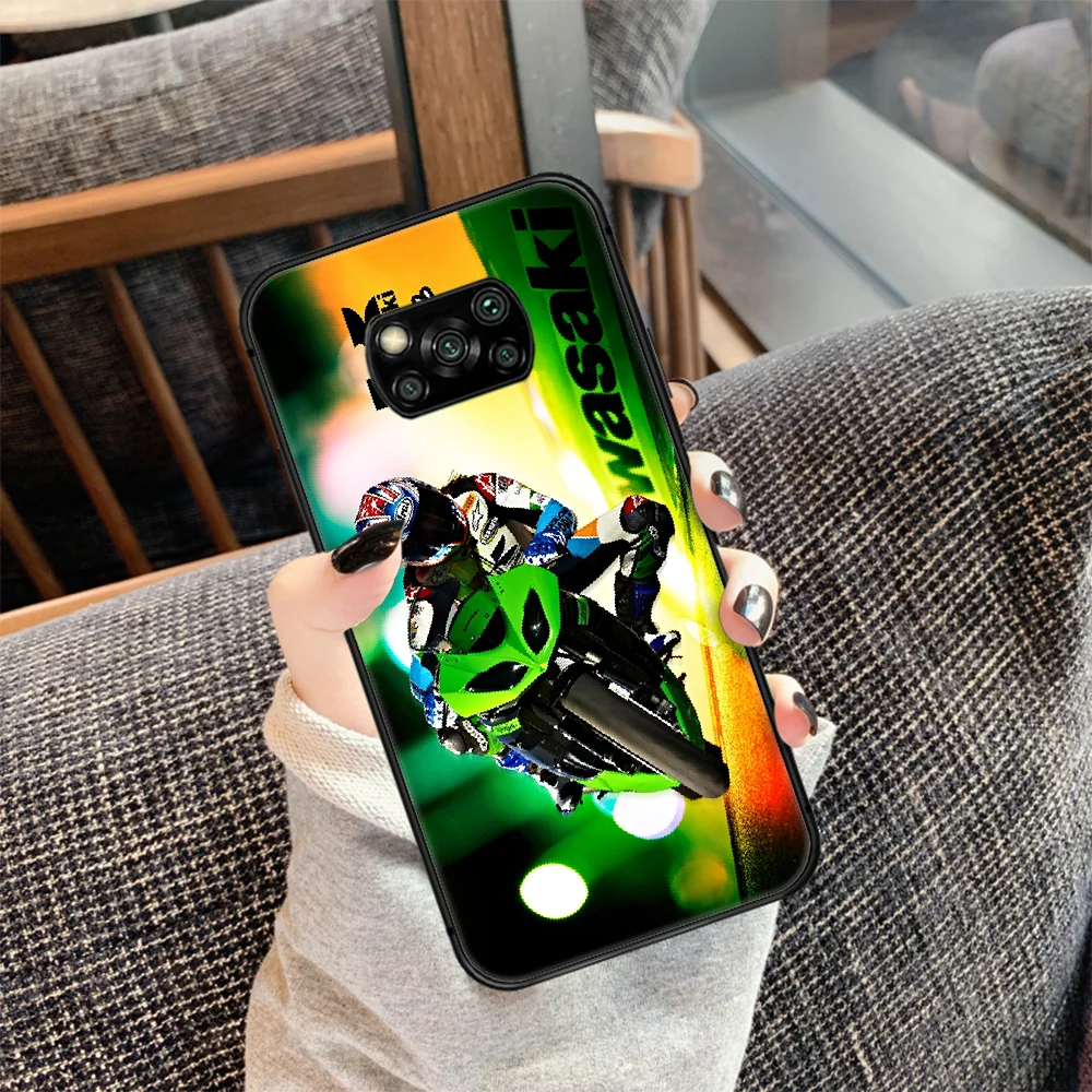 

Japan brand Kawasakis Phone case Cover Hull For Xiaomi Mi A2 A3 8 9 9T Note 10 Se Lite Pro black Cell Silicone Coque Luxury Etui