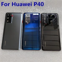 100 original tempered glass back cover for huawei p40 spare parts back battery cover door housing camera frame