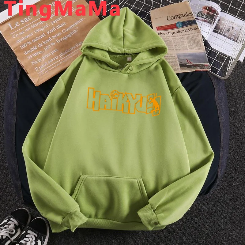 

Volleyball Haikyuu Nekoma Karasuno hoodies female graphic plus size streetwear women hoody pullover printed