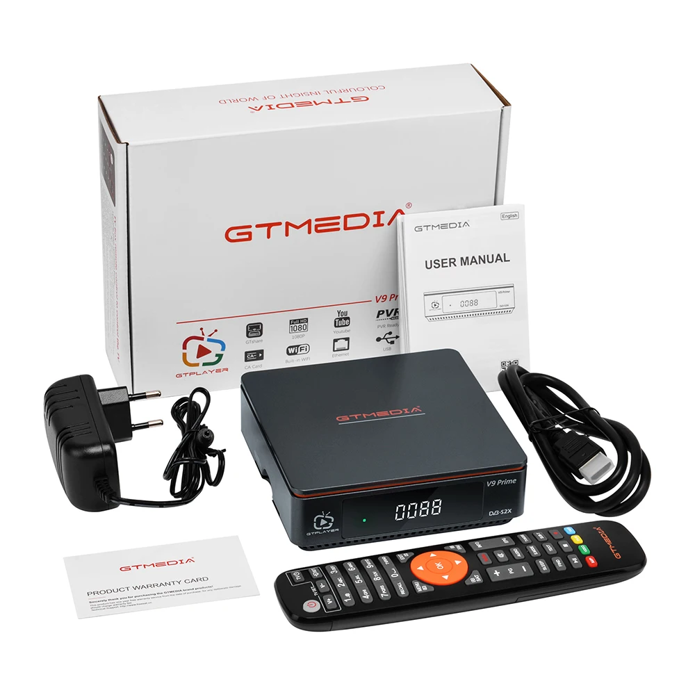 GTmedia V9 Prime Satellite Receptor Support DVB S/S2/S2X Card Xstream Smart Online TV APP Built-in 2.4G WIFI gtmedia v8x | Электроника
