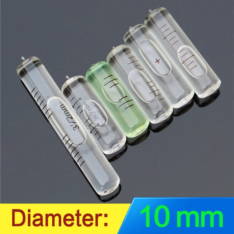 Tubo de Vidro de Alta Precisão Estação Total de Bolha Horizontal Acessórios de Nível de Teodolita Bolha de Diâmetro 10 mm Instrumentos de medição de nível