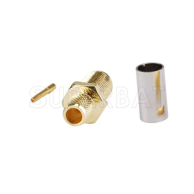 Superbat 10pcs SMA Female Bulkhead Crimp Connector for Coaxial Cable LMR200 KSR200