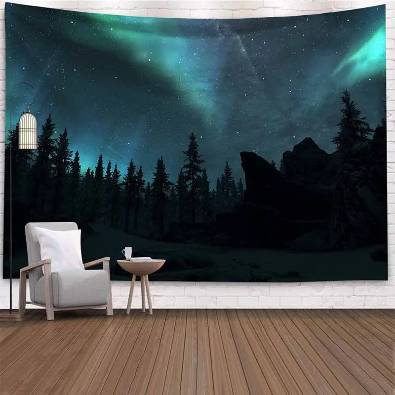 

Natural Scenery Starry Forest Tree Tapestry Wall Hanging Hippie Wall Cloth Trippy Tapestry Dorm Decor Psychedelic Wall Carpets