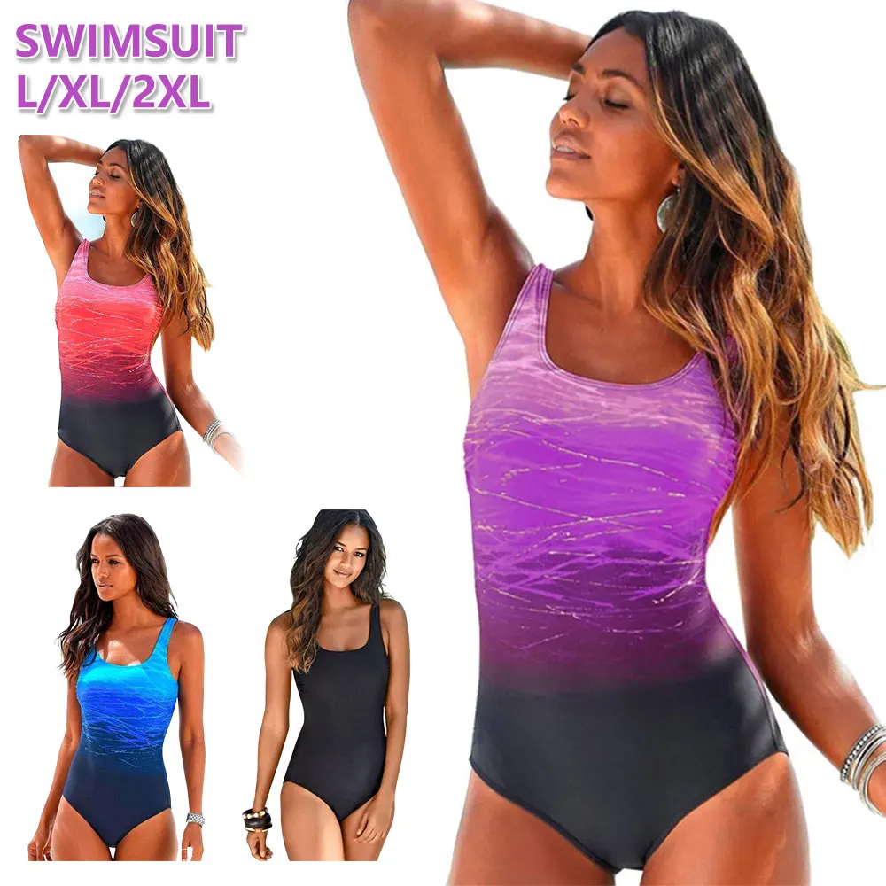 

Push Up Swimwear Cross Back One-piece Beach Bathing Suit Gradient Print Plavky Sexy One Piece Women Swimsuit bikini women set