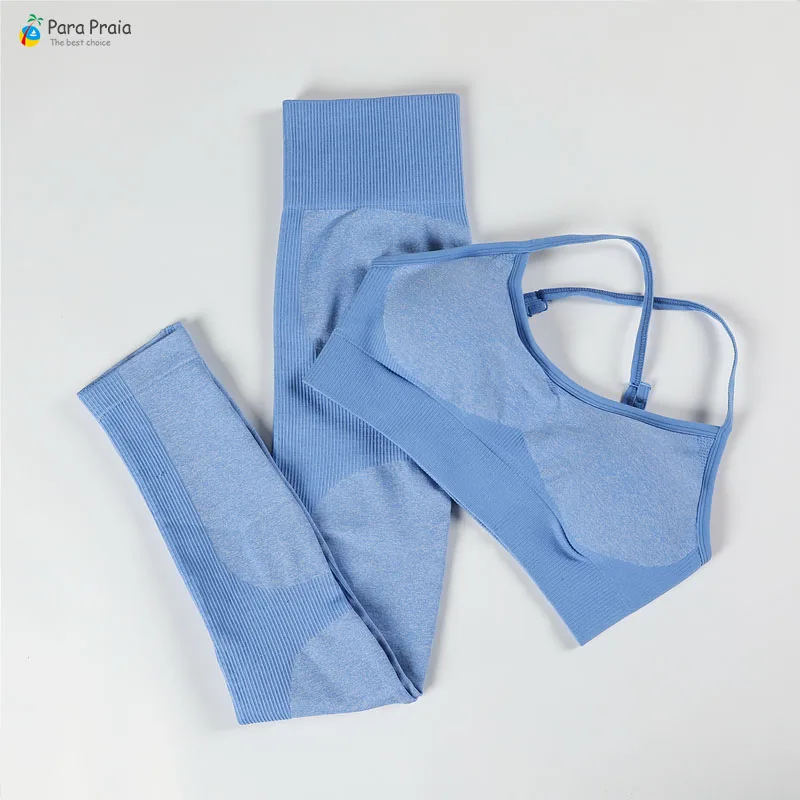 Para Praia спортивный бюстгальтер с перекрестными ремешками комплект для йоги