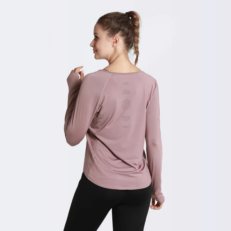 

Long Sleeve Sport Shirt for Women Elastic Quick-drying Loose Mesh Slim Yoga Tops Sports T-shirt Workout Yoga Shirts