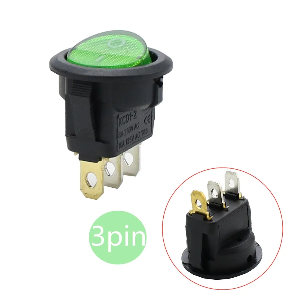 Тумблер KCD1 со светодиодный светильник кой 12 В KCD1-2 в | Строительство и ремонт