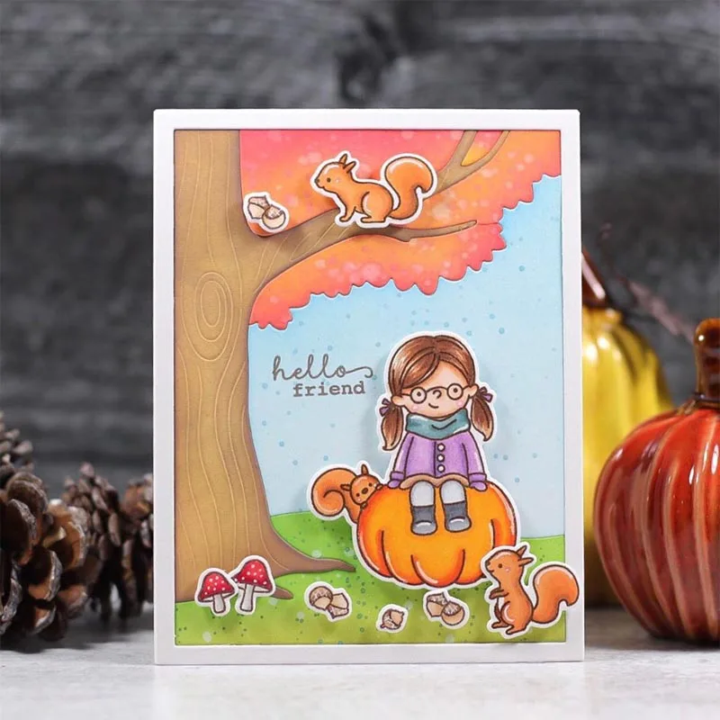 Трафареты для вырезания металлических ПАДАЮЩИХ ЛИСТЬЕВ изготовления открыток