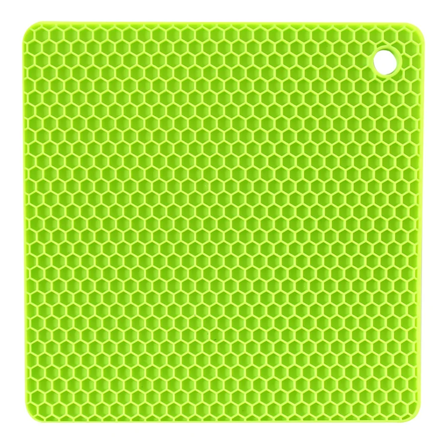 Green 4 шт./лот, силиконовый коврик, квадратная подставка для горшков, термостойкий нескользящий Настольный коврик, Универсальная кухонная салфетка-подставка, аксессуар - Цвет: Green
