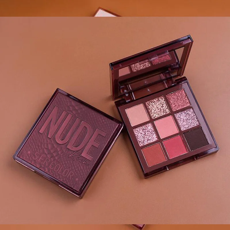 Тени для век 9 цветов телесного цвета теплые тени с перламутровым покрытием