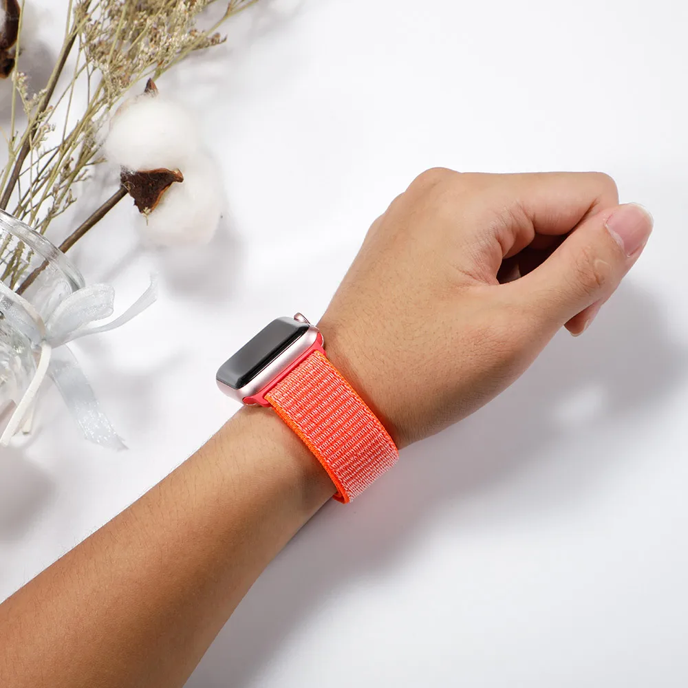 Ремешок для apple watch, ремешок 44 мм, 40 мм, тканый нейлоновый ремешок iwatch серии 5, 4, 3, ремешок 42 мм, 38 мм, ремень, аксессуары для apple watch