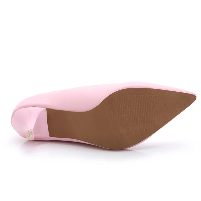

2019 New Arrival Women Med High Heel Brand Ladies Pointed Toe Shoes Ladies Genuine Leather Fashion Pumps office Shoes JS-A0005
