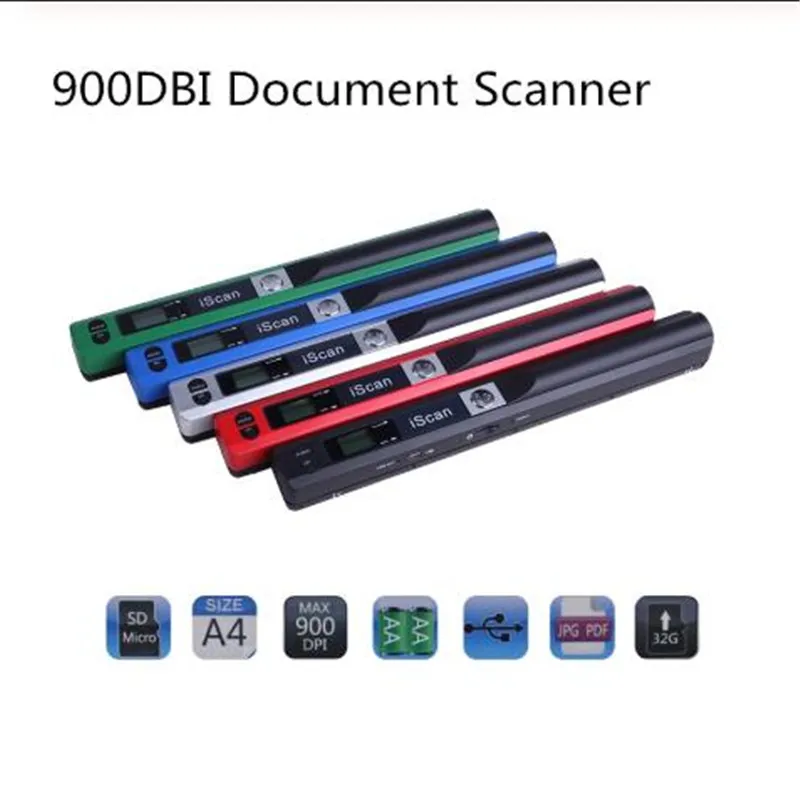 

Портативный мини-сканер для документов, 300/600/900 DPI