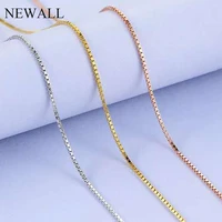 1 21 5mm stainless steel gold box chain necklace 47cm4cm extend link womens jewelry wholesale dropshipping